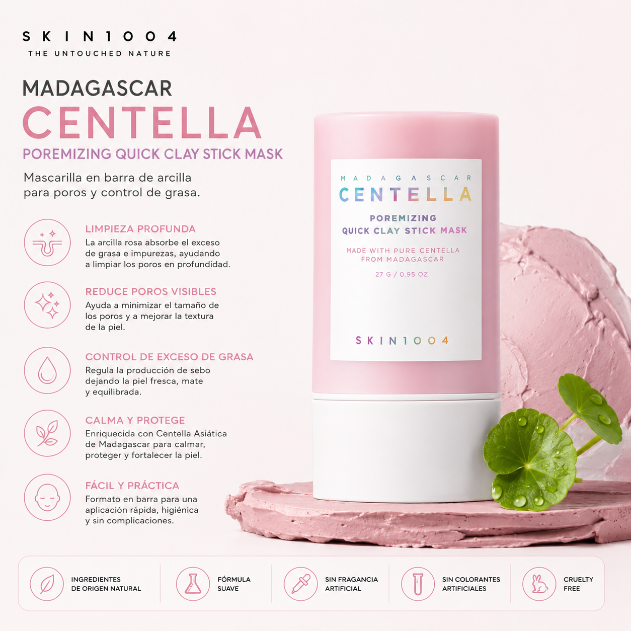 Skin1004 Madagascar Centella Poremizing Quick Clay Stick Mask 27g