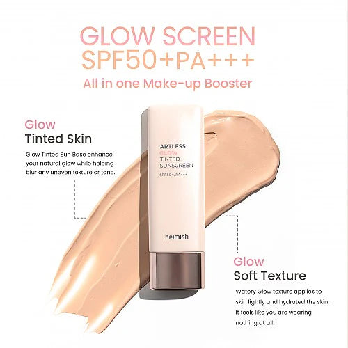 Artless Glow Tinted Sunscreen Shine Beige SPF50+ PA +++ 40ml
