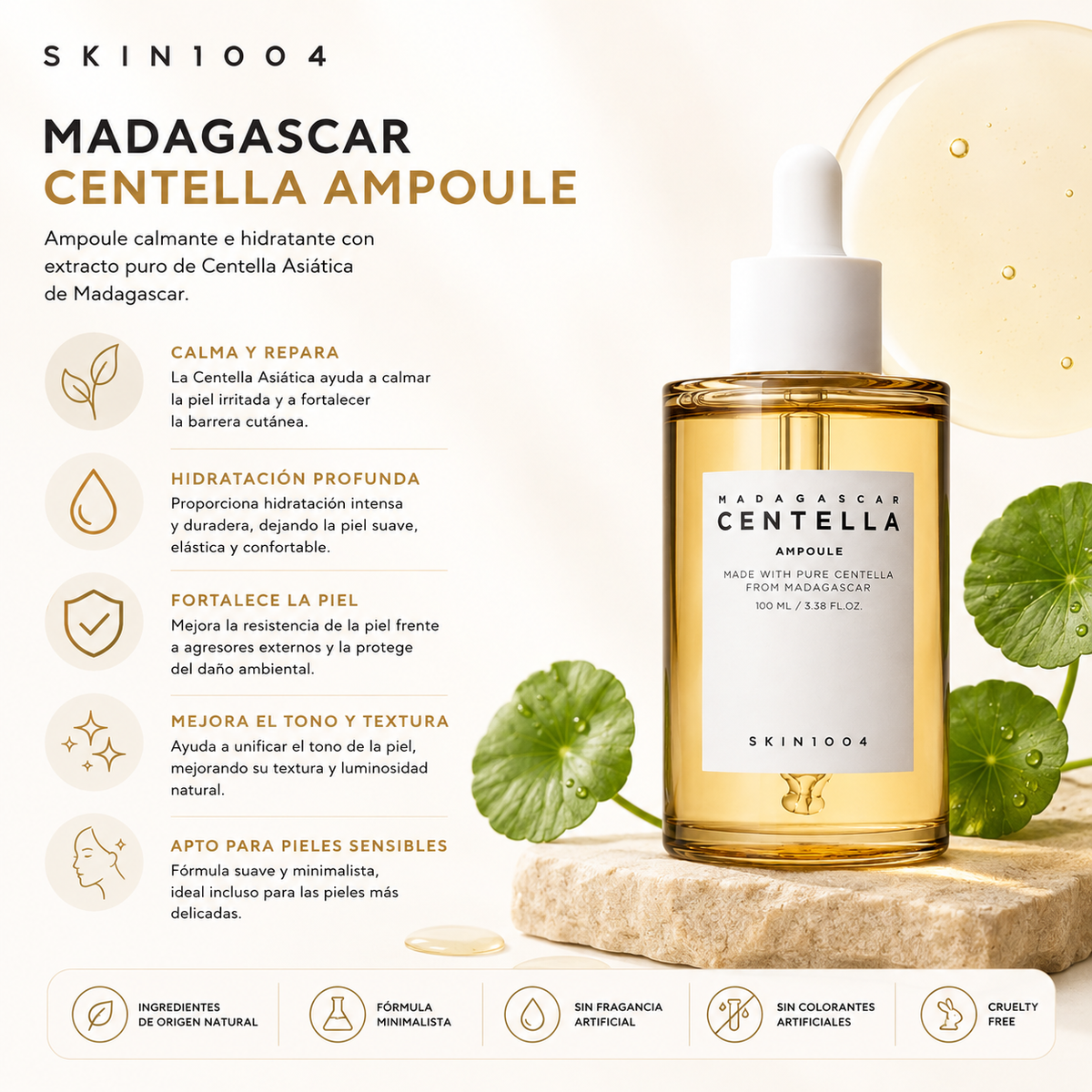 Skin1004 Madagascar Centella Asiatica Ampoule Suero facial 100 ml
