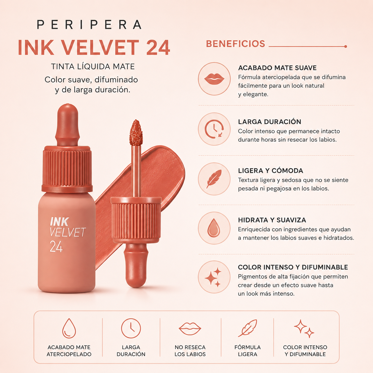 Peripera Tinta Coreana Liquida Mate 24 Milky Nude
