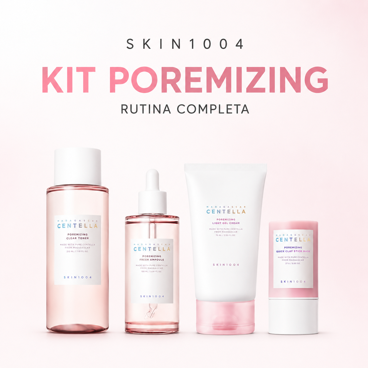 Skin1004 Poremizing 4 Kit Toner + Ampoule + Clay Mask + Gel Cream