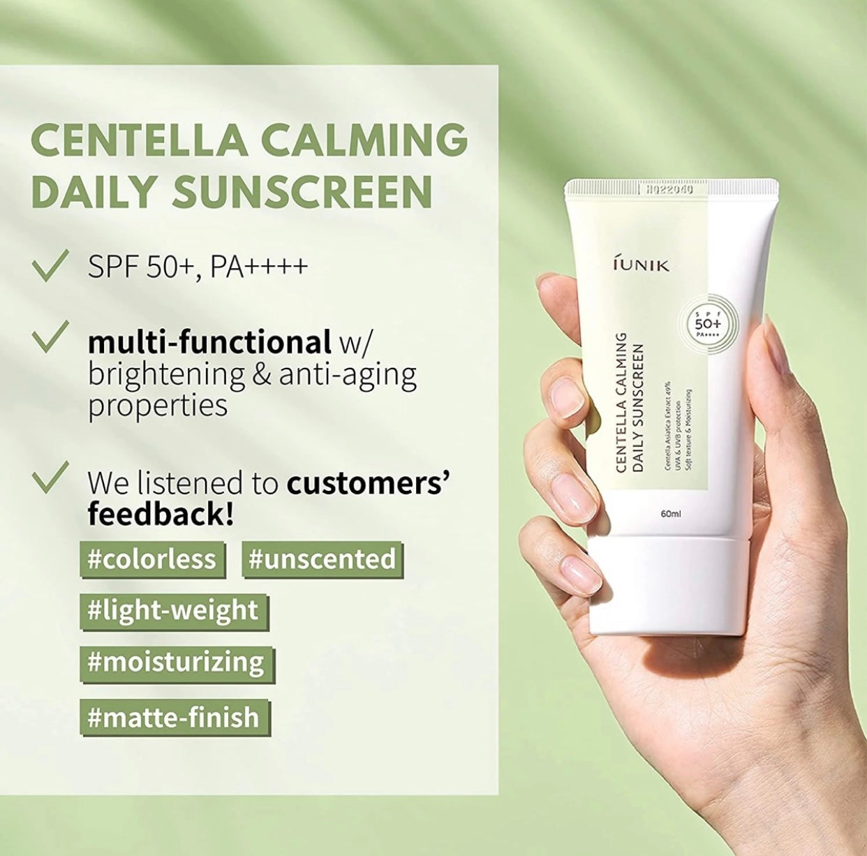 Iunk Centella Calming Daily Sunscreen Spf50 Bloqueador Solar